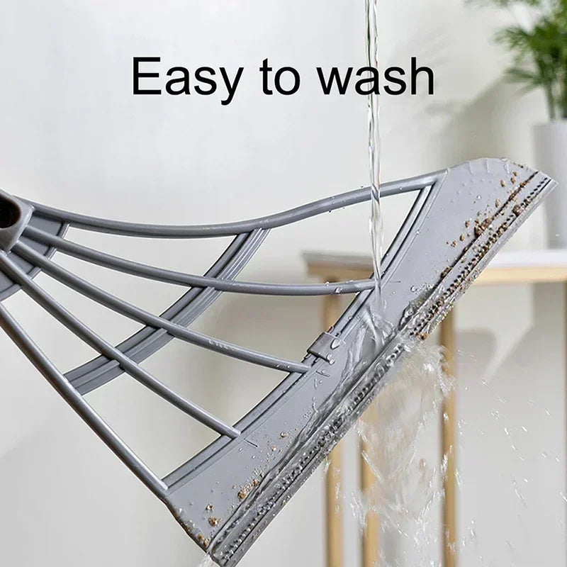 Silicone Rubber Broom & Floor Squeegee – Pet Hair, Water & Dust Remover