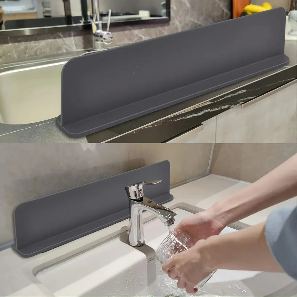Silicone Sink Splash Guard – Waterproof Countertop Baffle for Kitchen & Bathroom