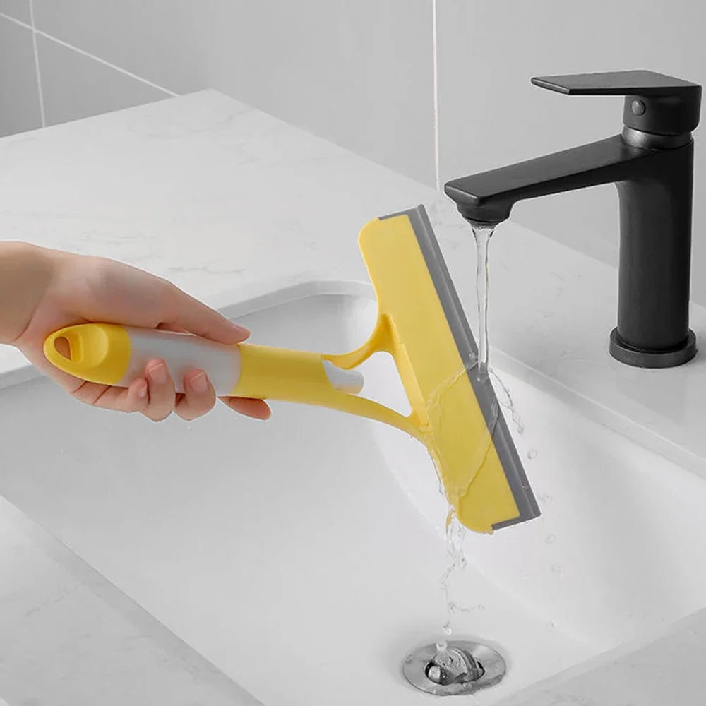 3-in-1 Window Cleaning Squeegee with Spray Bottle & Microfiber Scrubber