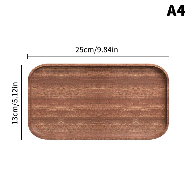 Oval Wood Serving Tray – Solid Wooden Dessert & Breakfast Plate
