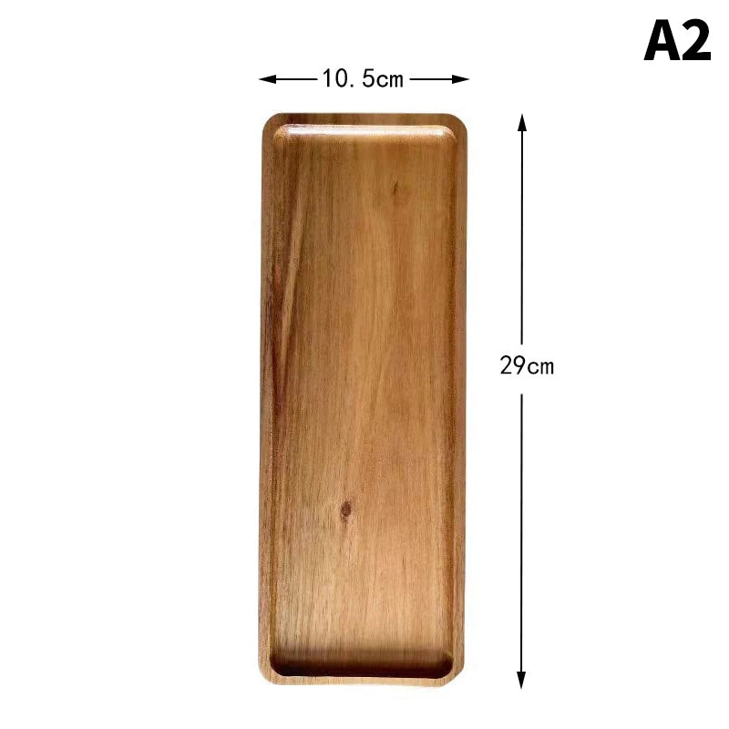 Oval Wood Serving Tray – Solid Wooden Dessert & Breakfast Plate