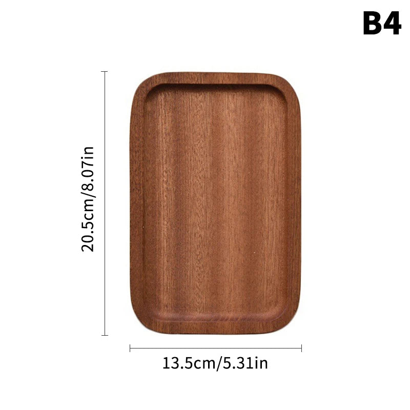 Oval Wood Serving Tray – Solid Wooden Dessert & Breakfast Plate