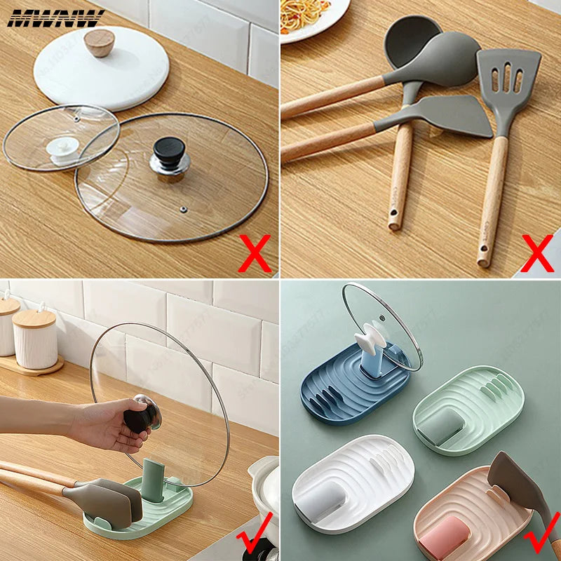 Foldable Kitchen Utensil Holder – Pot Lid & Shovel Rack