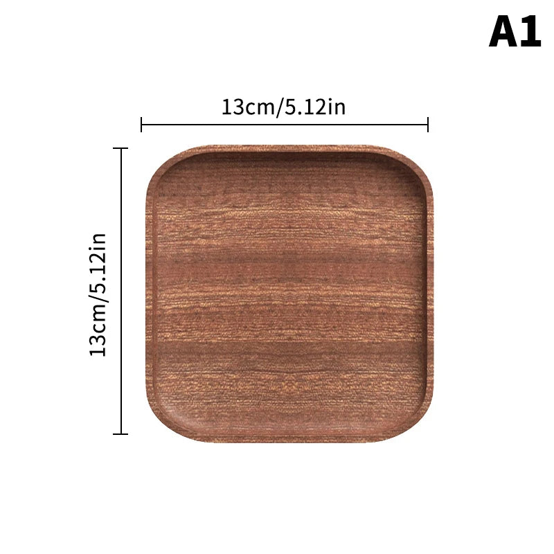 Oval Wood Serving Tray – Solid Wooden Dessert & Breakfast Plate