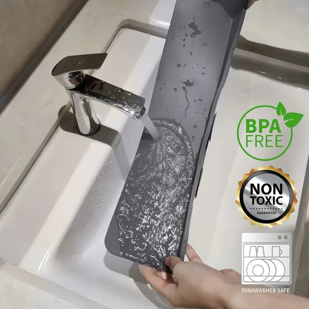 Silicone Sink Splash Guard – Waterproof Countertop Baffle for Kitchen & Bathroom