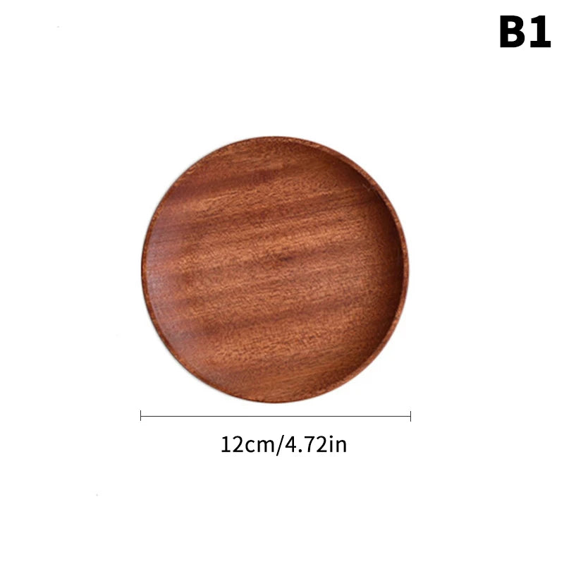 Oval Wood Serving Tray – Solid Wooden Dessert & Breakfast Plate