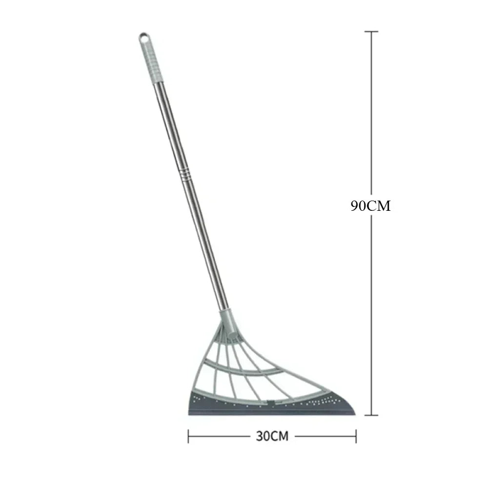 Silicone Rubber Broom & Floor Squeegee – Pet Hair, Water & Dust Remover