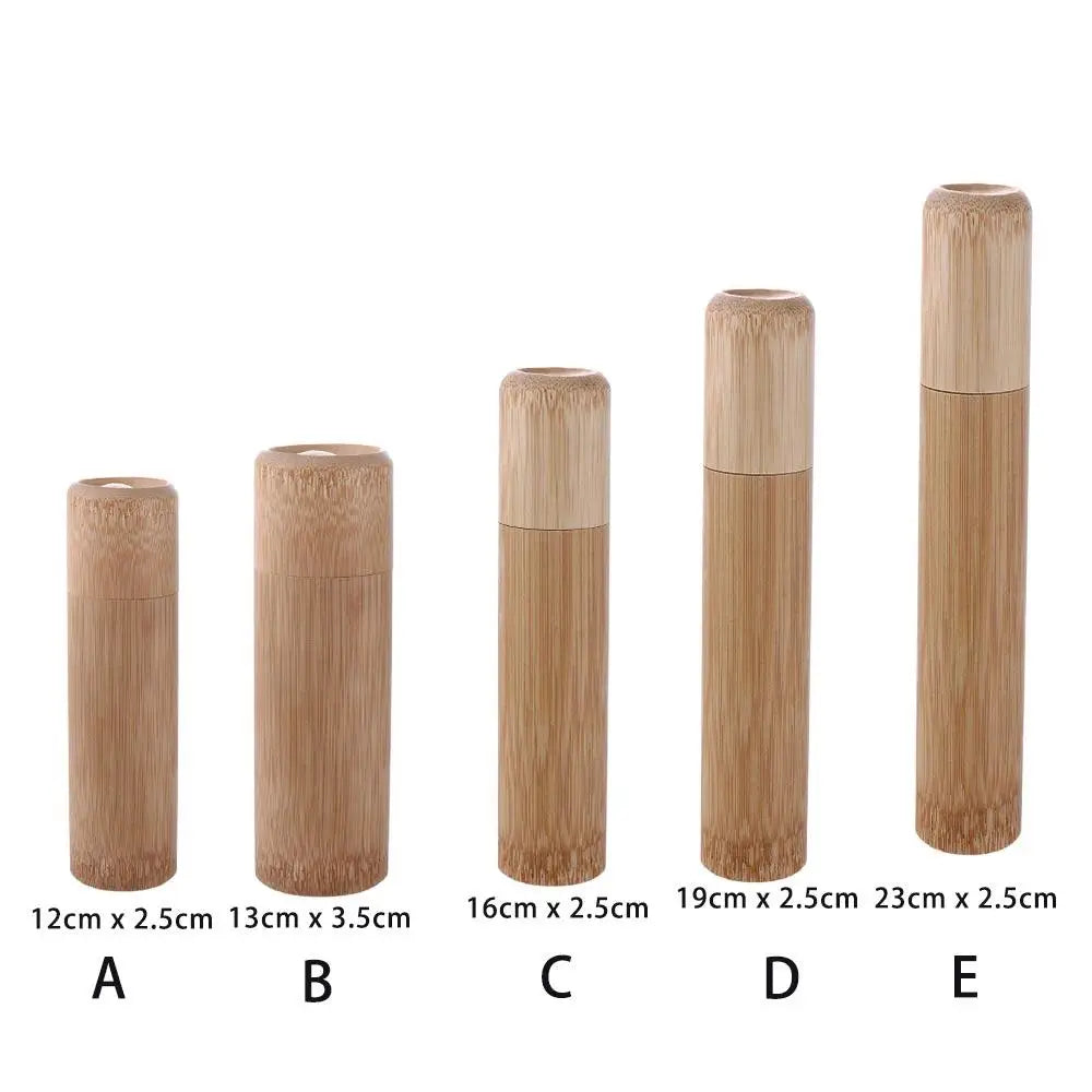 Eco-friendly Jar Portable Tea Canister Lid Handmade Natural Container Round Bamboo natural Storage Box Holder