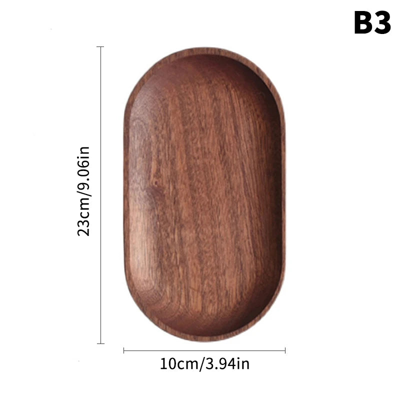 Oval Wood Serving Tray – Solid Wooden Dessert & Breakfast Plate