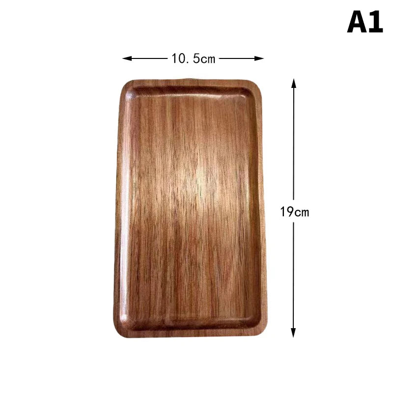 Oval Wood Serving Tray – Solid Wooden Dessert & Breakfast Plate