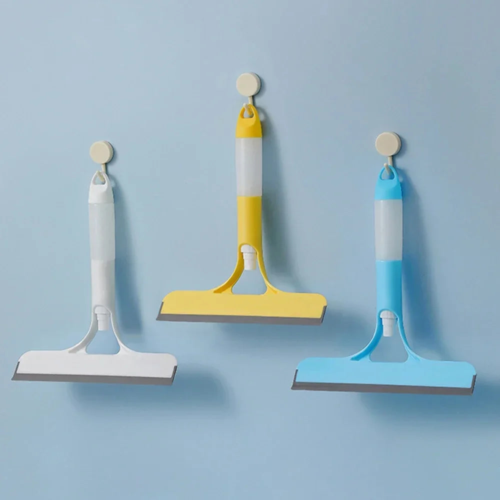 3-in-1 Window Cleaning Squeegee with Spray Bottle & Microfiber Scrubber