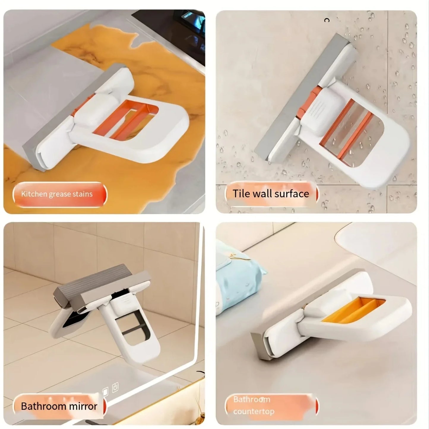 Mini Handheld Sponge Mop – Self-Squeezing, Foldable & Hands-Free Cleaning