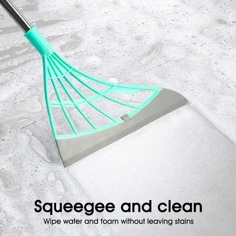 Silicone Rubber Broom & Floor Squeegee – Pet Hair, Water & Dust Remover