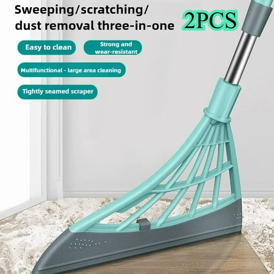 Silicone Rubber Broom & Floor Squeegee – Pet Hair, Water & Dust Remover