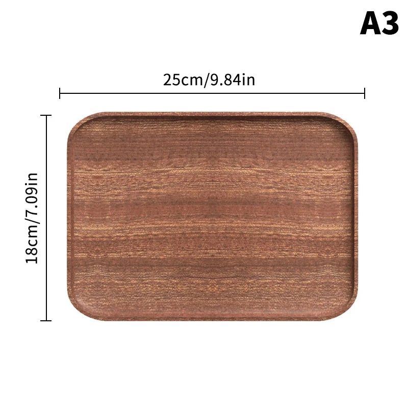 Oval Wood Serving Tray – Solid Wooden Dessert & Breakfast Plate