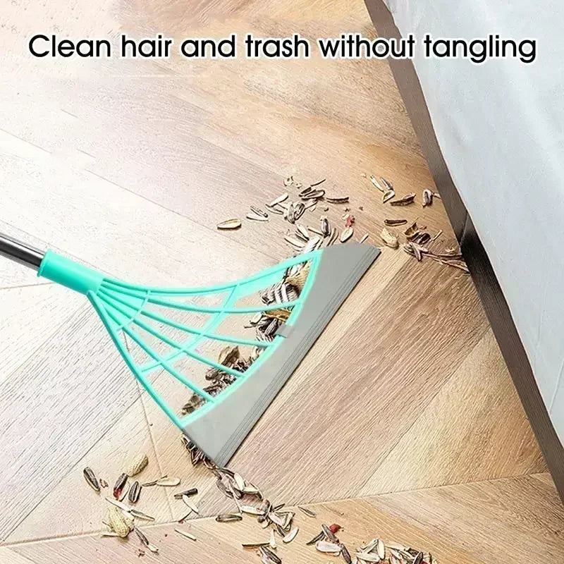 Silicone Rubber Broom & Floor Squeegee – Pet Hair, Water & Dust Remover