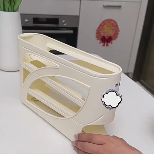 Bilayer Fridge Egg Holder – Auto Rolling Egg Organizer Rack